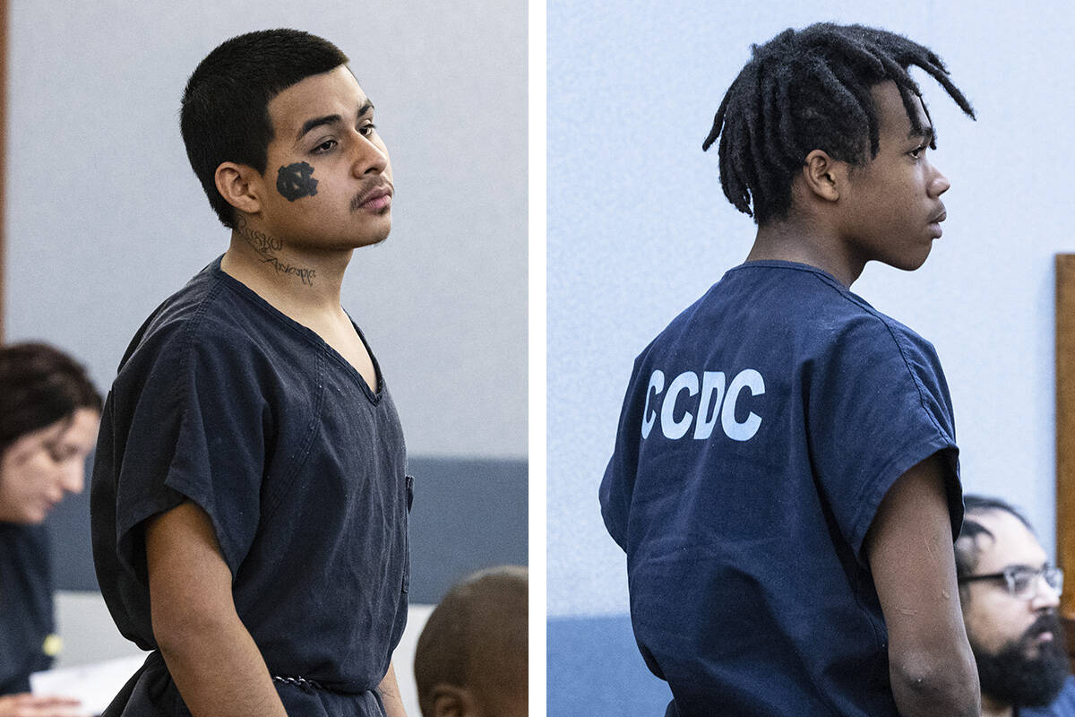 Jesus Ayala, 18, left, and Jzamir Keys, 16, are scheduled to appear at the Regional Justice Cen ...
