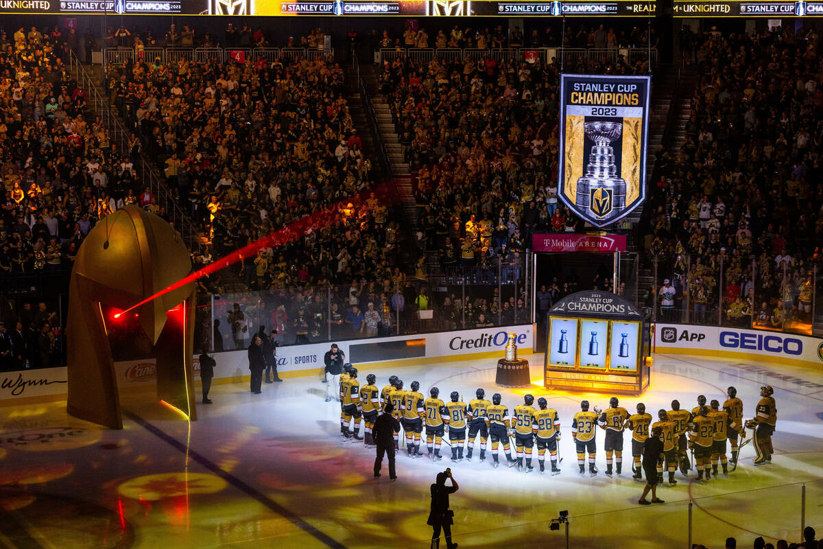 Golden Knights raise Stanley Cup championship banner before season opener