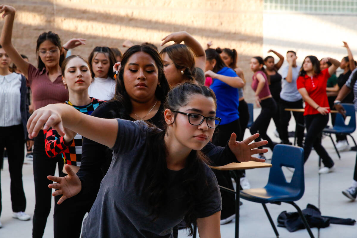 Students participate in an interpretive dance routine that symbolize a less rigid, freer way of ...