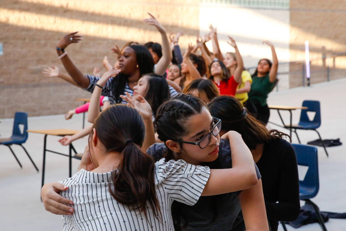 Students participate in an interpretive dance routine that symbolize a less rigid, freer way of ...