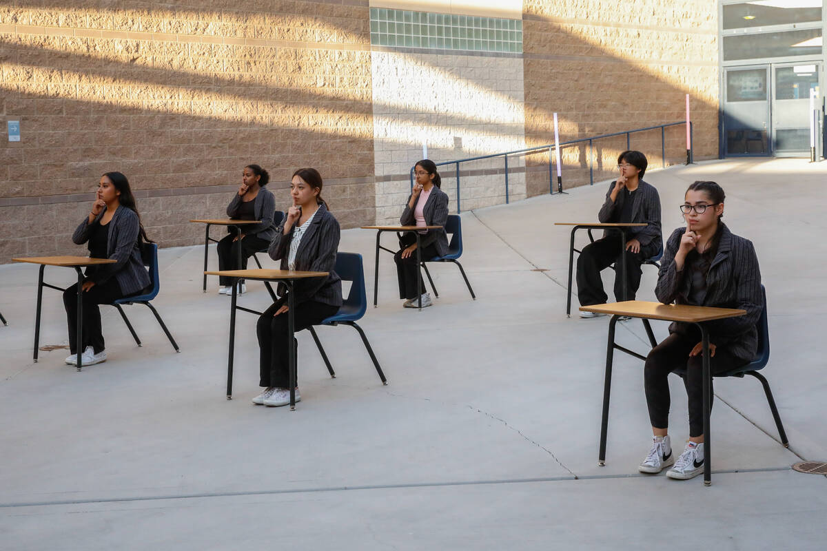 Students participate in an interpretive dance routine that symbolize a less rigid, freer way of ...