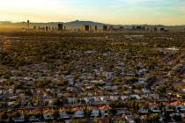 The sun rises on the city looking to the Strip from the west end in Las Vegas. Hawaii Pacific U ...