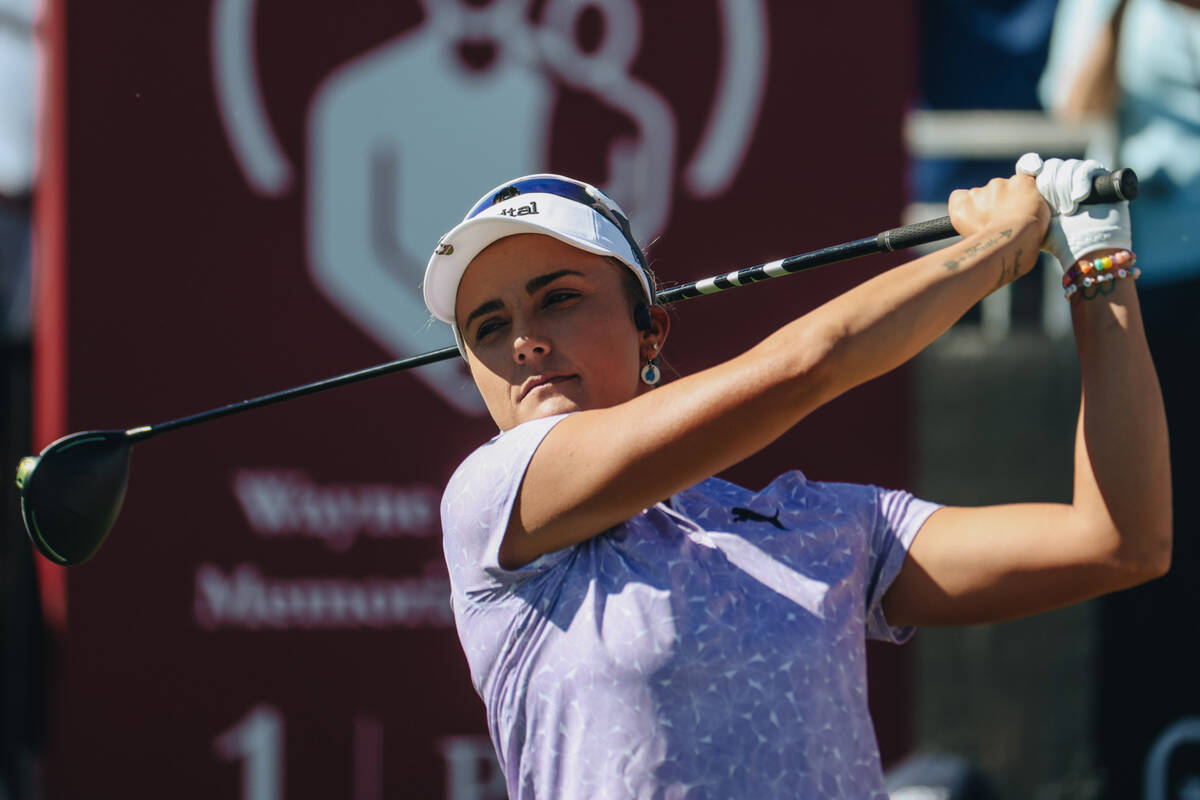 Lexi Thompson practices her swing during the Shriners Children’s Open tournament at TPC ...