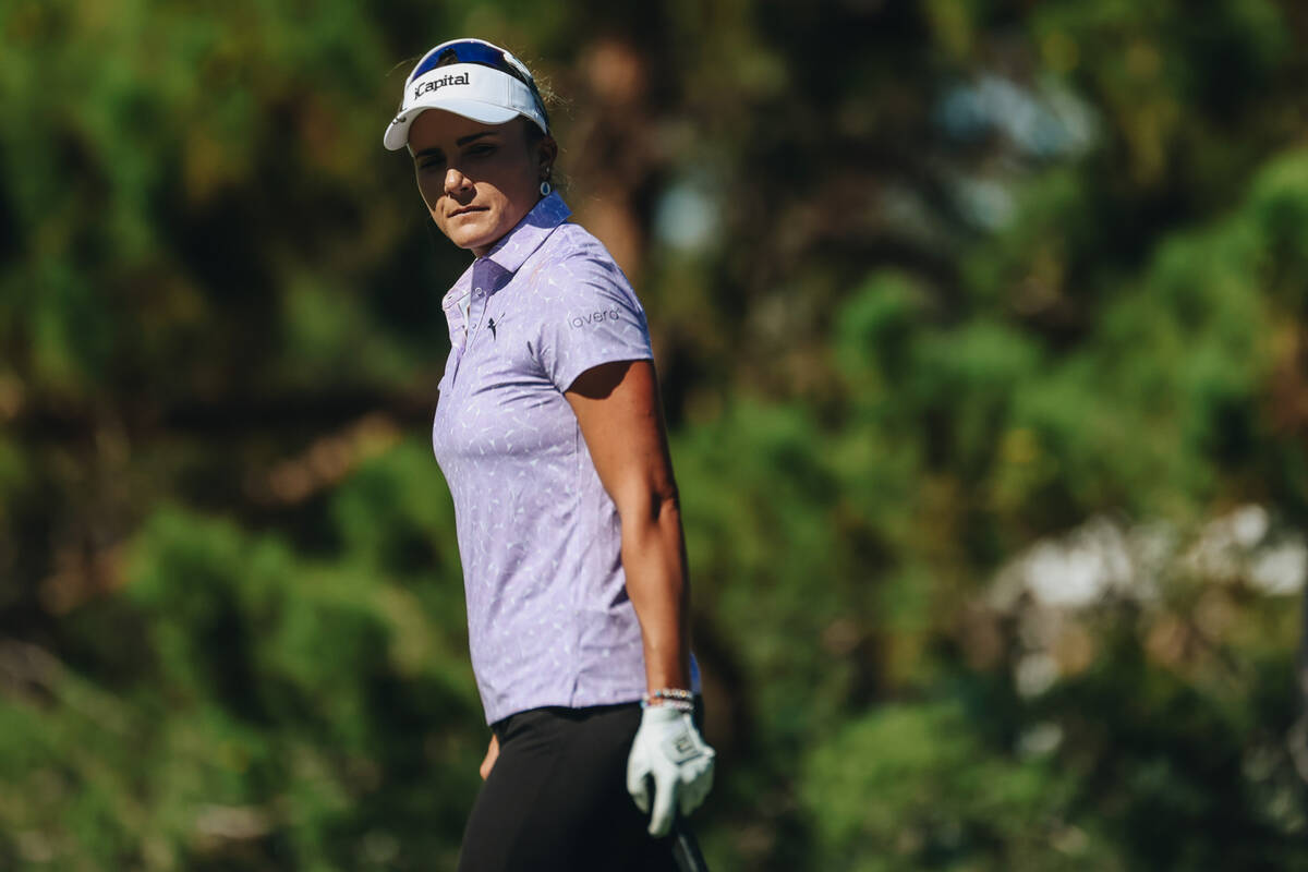 Lexi Thompson gets ready for her turn to putt her ball during the Shriners Children’s Op ...