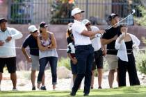 Cameron Champ drives to the ninth green during the second round of the Shriners Children's Open ...