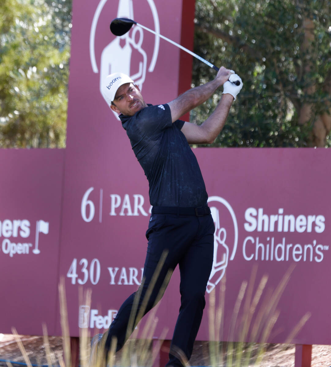 Nick Taylor drives off the tee during the Shriners Children’s Open tournament at TPC Sum ...
