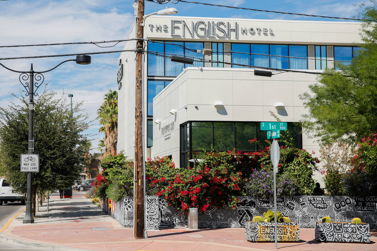 The English Hotel, part of the Midtown development, as seen on Friday, Oct. 13, 2023 in Las Veg ...
