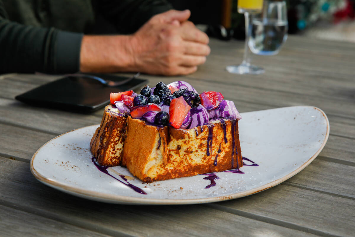 Ube stuffed french toast at The Pepper Club, which is part of the Midtown development, on Frida ...