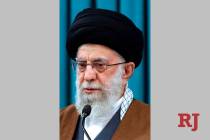 Supreme Leader Ayatollah Ali Khamenei speaks in a televised New Year speech, in Tehran, Iran, M ...