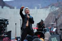 Billy Idol is shown in his performance at Hoover Dam on April 8, 2023. (Jane Stuart)