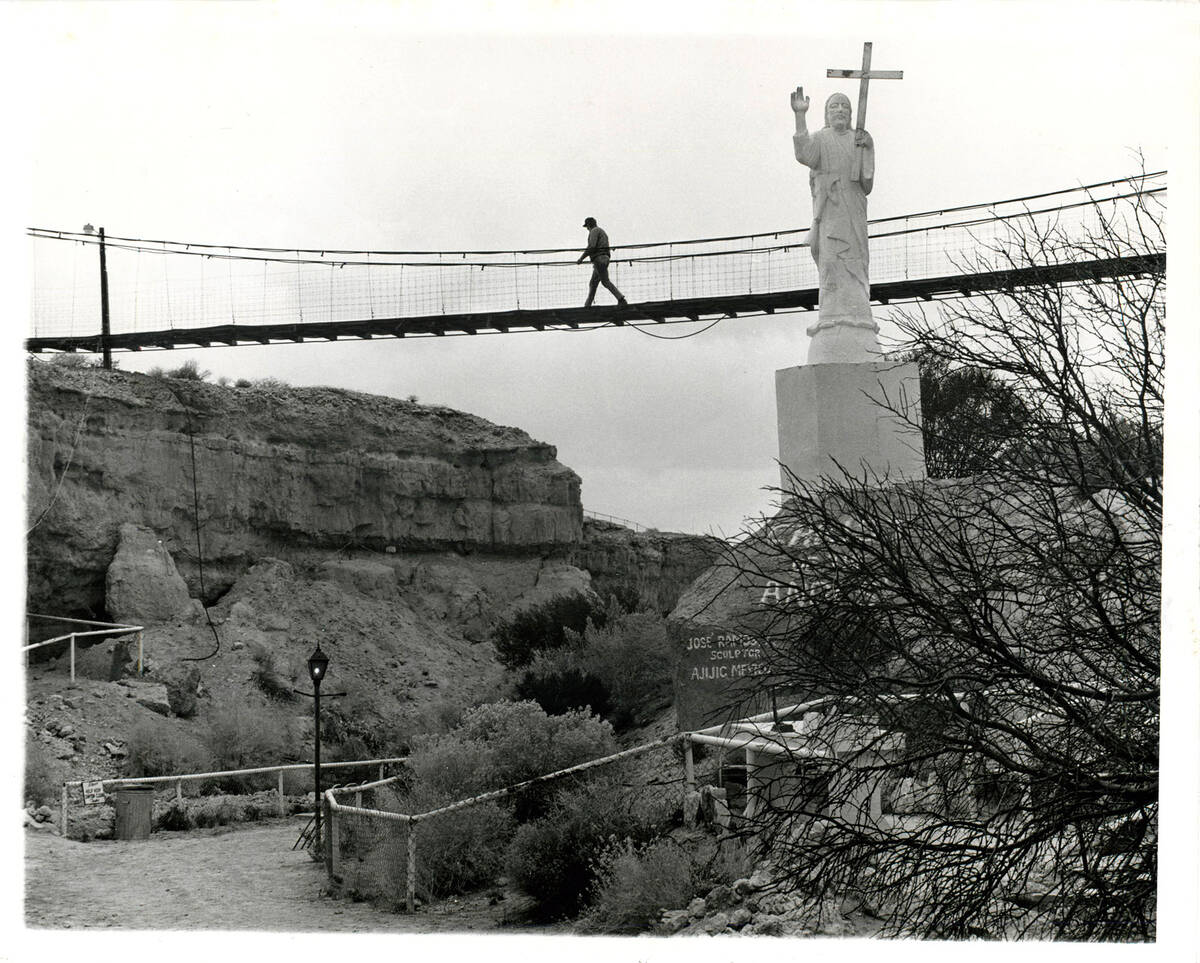 CATHERAL CANYON - February 14, 1982 Cathedral Canyon walking bridge. (Wayne Kodey/Las Vegas Re ...