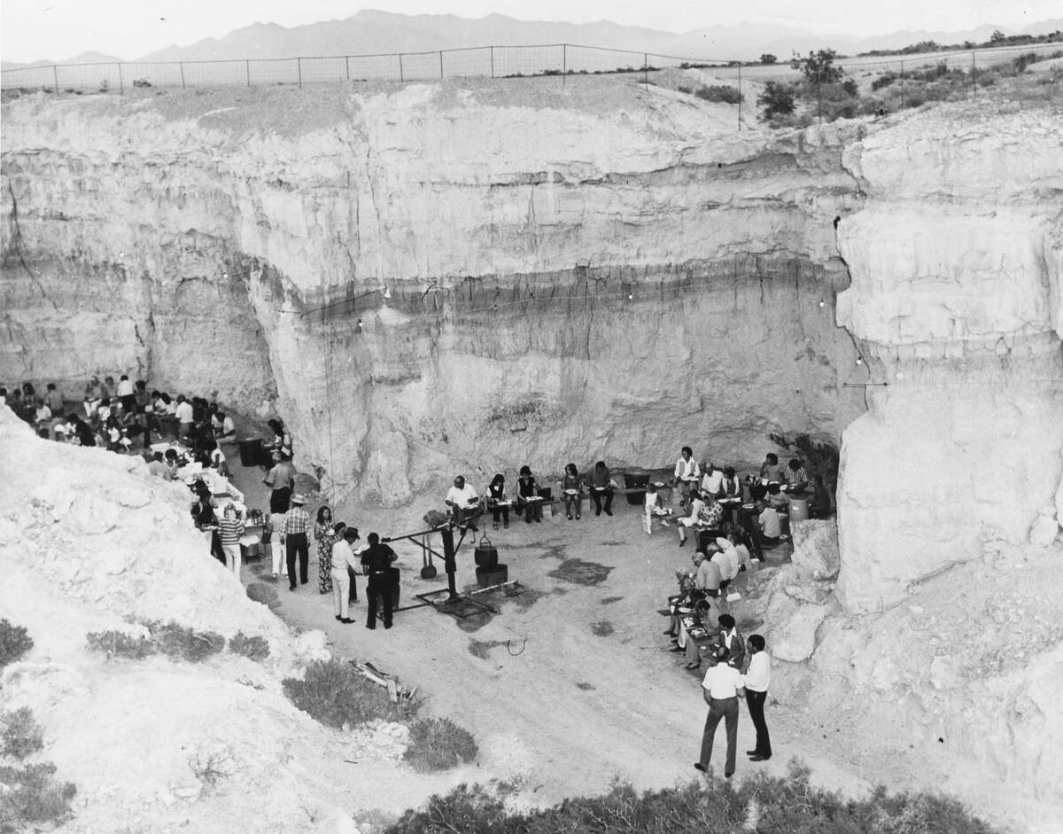 Service in Cathedral Canyon (source Nye County)