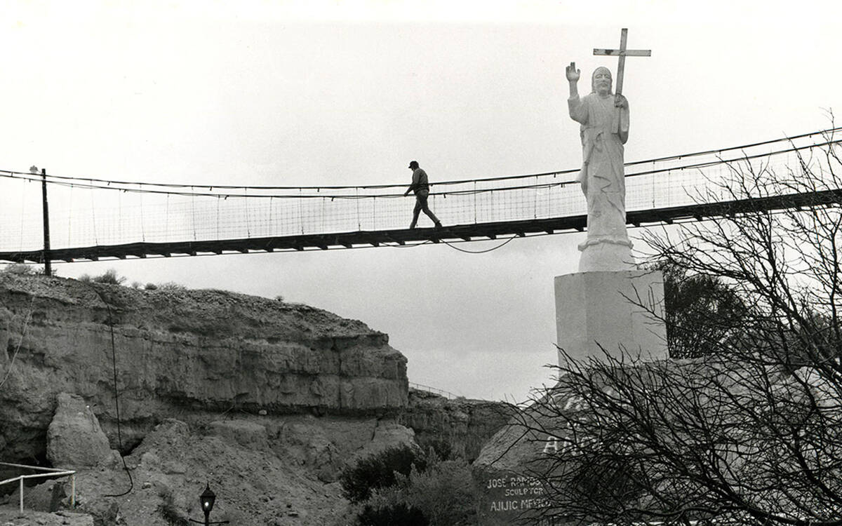 CATHERAL CANYON - February 14, 1982 Cathedral Canyon walking bridge. (Wayne Kodey/Las Vegas Re ...