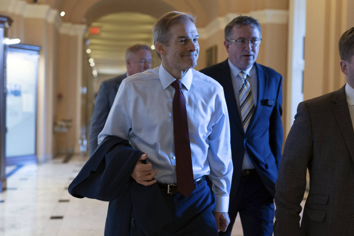 Rep. Jim Jordan, R-Ohio, chairman of the House Judiciary Committee, arrives for a meeting at th ...