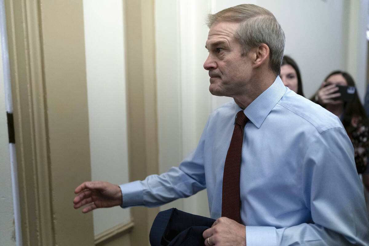 Rep. Jim Jordan, R-Ohio, chairman of the House Judiciary Committee arrives for a meeting at the ...