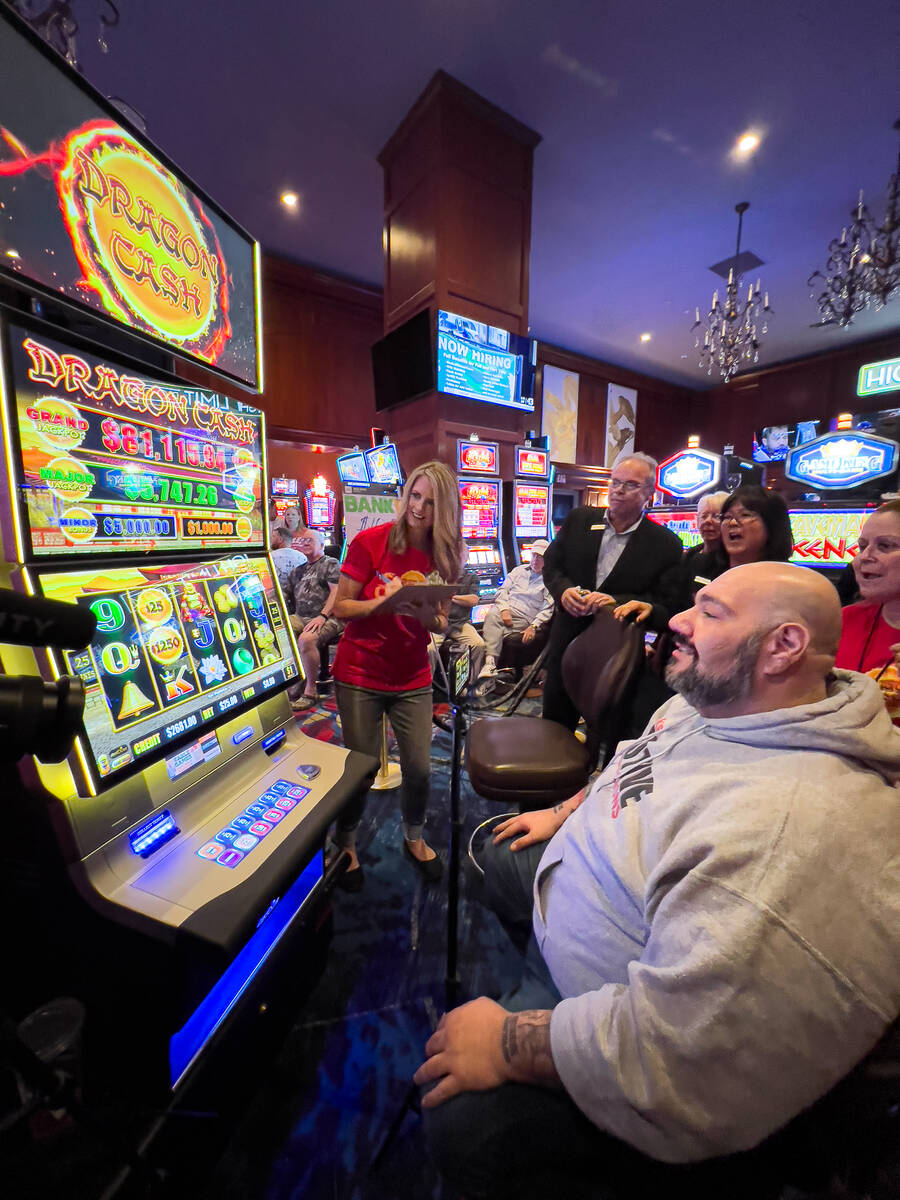 Daniel Manachi, known as Vegas Low Roller on YouTube, holds a group slot pull event at Rampart ...