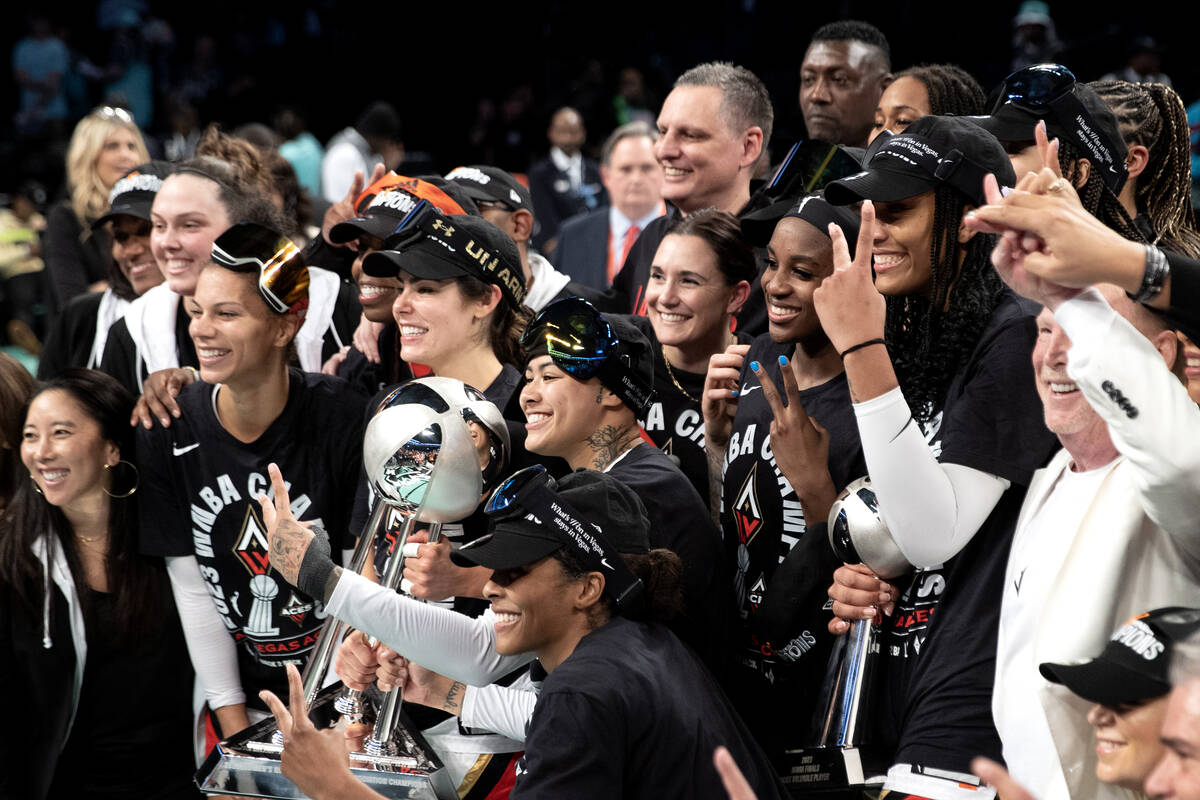 Aces return to Las Vegas with first WNBA championship trophy in