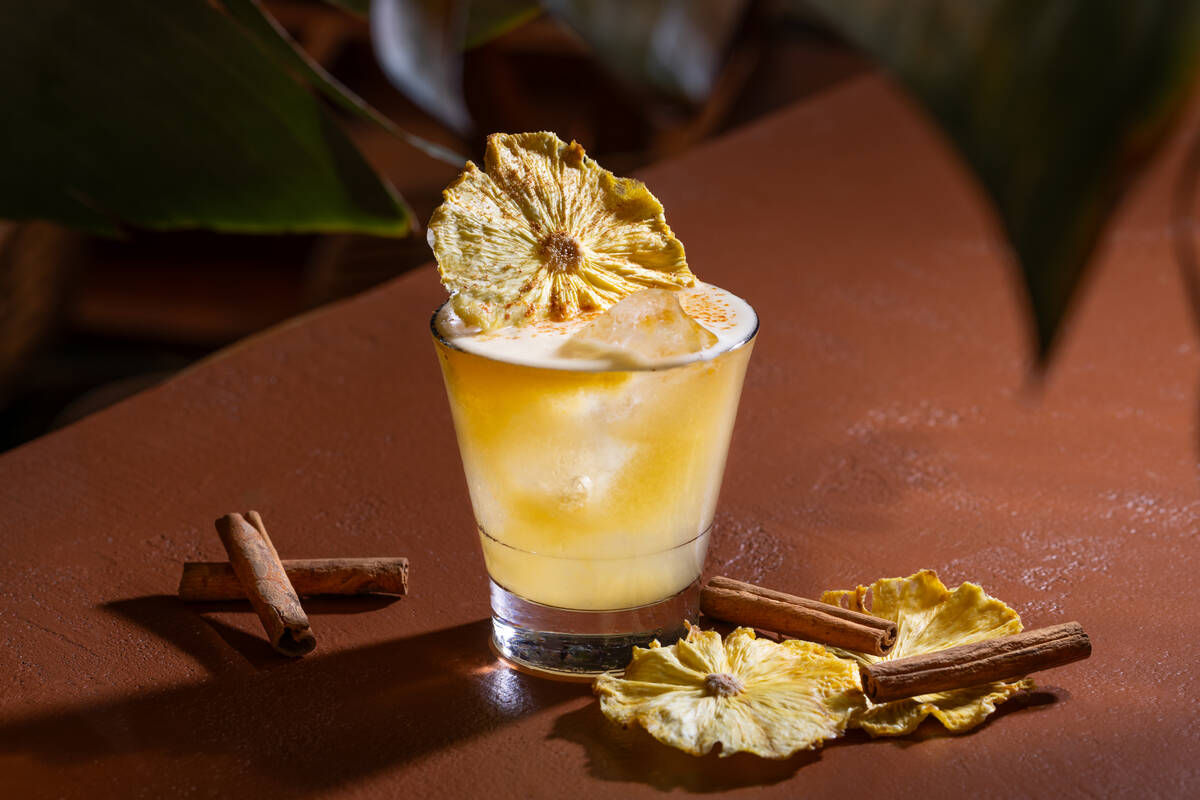 A Little Lion cocktail from Leoncito, the modern Mexican restaurant set to open Nov. 7, 2023, a ...