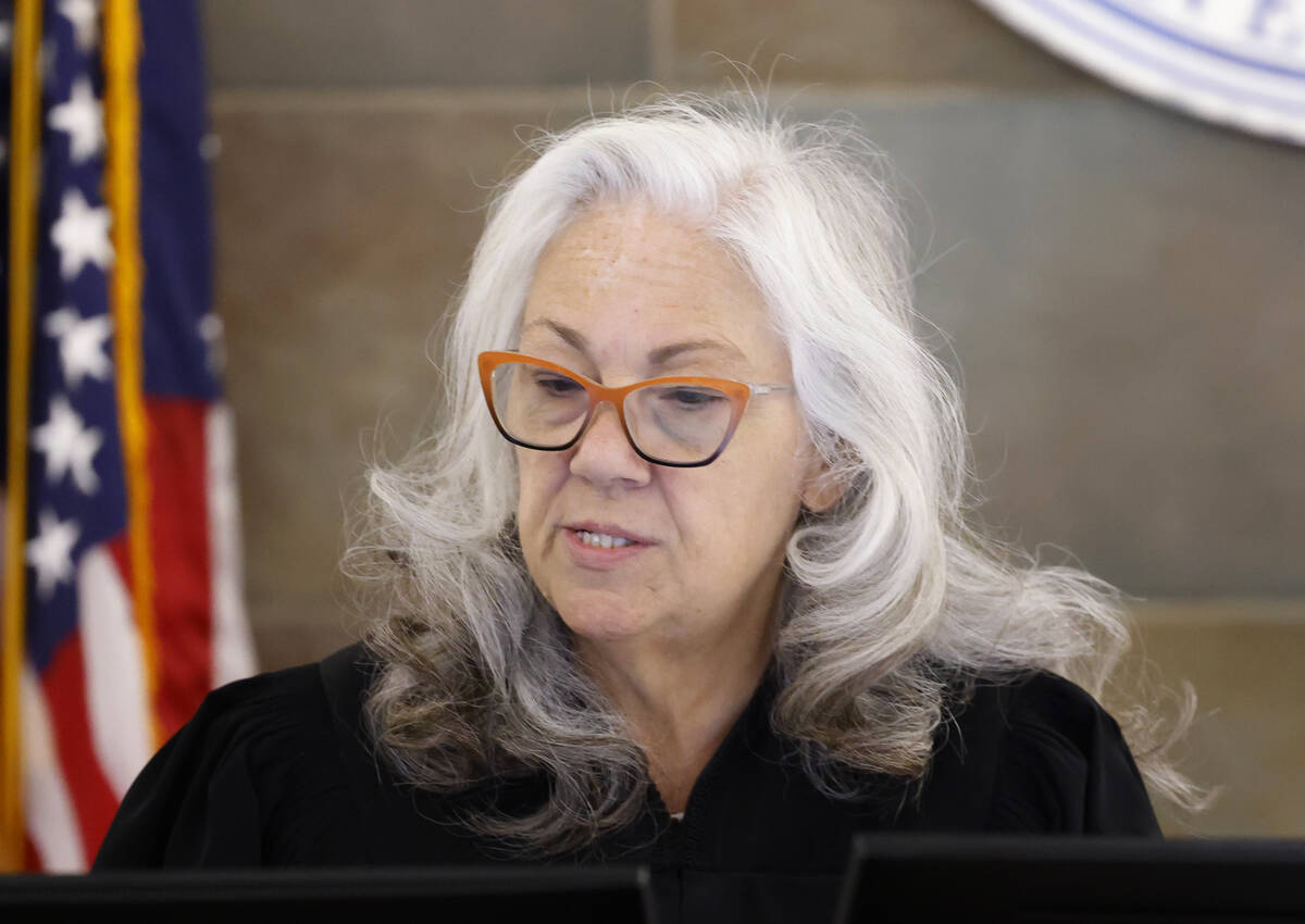District Judge Christy Craig presides over a competency hearing at the Regional Justice Center, ...
