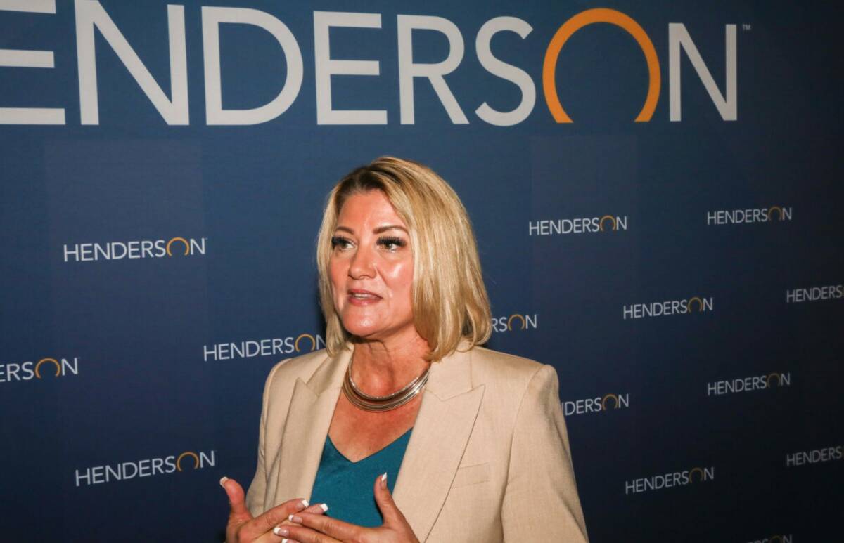 Henderson Mayor Michelle Romero addresses the City of Henderson at the State of the City on Thu ...