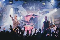 Green Day performs at Fremont County Club in downtown Las Vegas on Thursday, Oct. 19, 2023. (Gr ...