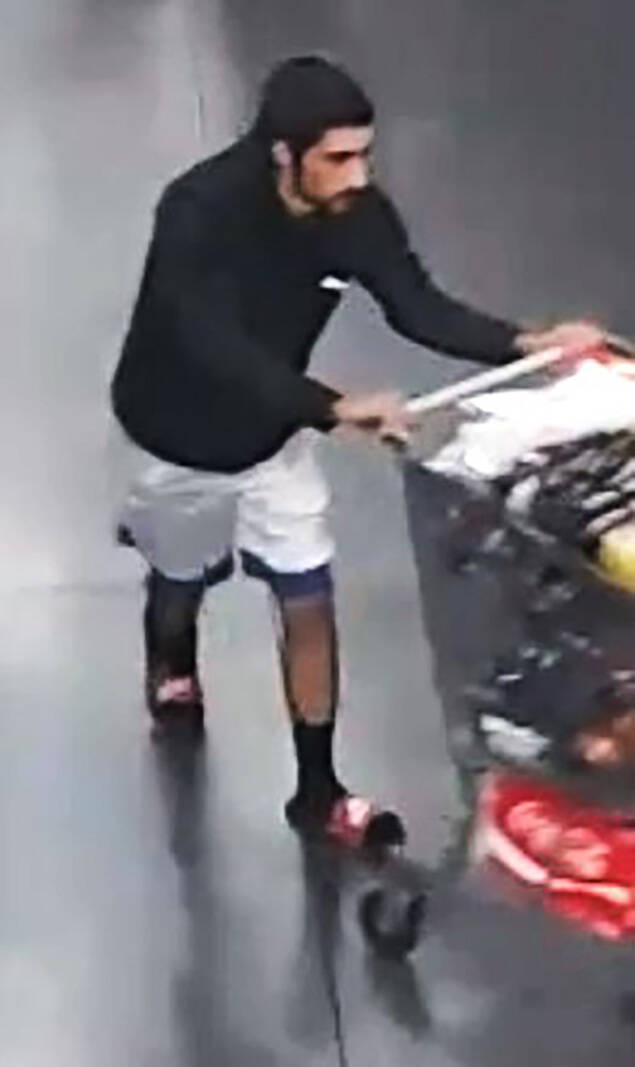 The suspect in an assault on Thursday, Oct. 19, 2023, is a white or Hispanic man about 5-foot-8 ...