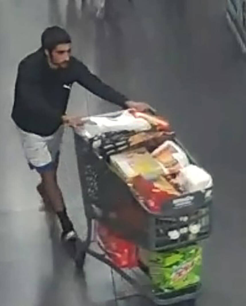 The suspect in an assault on Thursday, Oct. 19, 2023, is a white or Hispanic man about 5-foot-8 ...