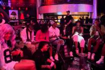 Members of the Las Vegas Aces are shown celebrating their second straight WNBA title at Drai's ...