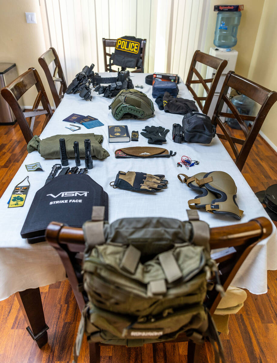 Ariel Salley has all his gear to bring laid out on his dining room table at home. He is a Metro ...