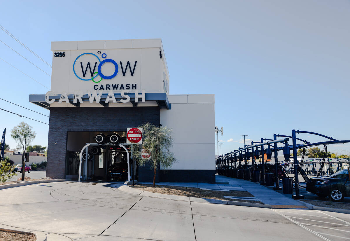The Wow Carwash location on Pecos Road in Las Vegas, Tuesday, Oct. 24, 2023. Wow Carwash is exp ...