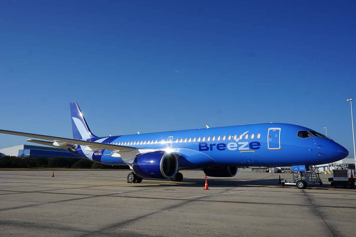 Breeze Airways will link two American casino markets in January when it introduces twice-weekly ...