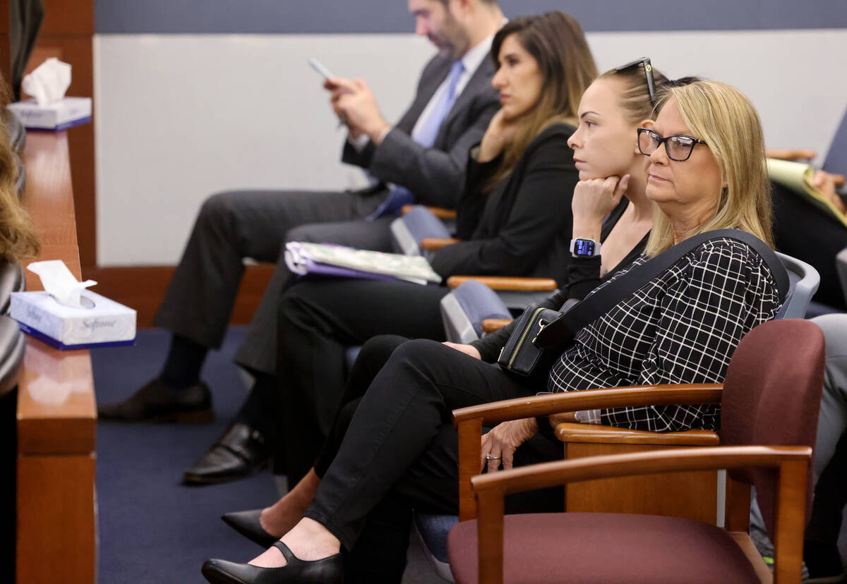 Crystal Probst, right and Taylor Probst, mother and daughter of victim Andreas Probst, make eye ...