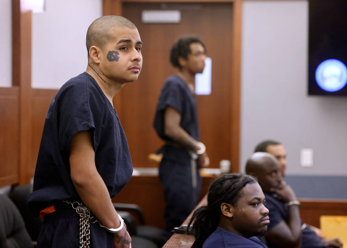 Jesus Ayala, 18, left, and Jzamir Keys, 16, appear in court at the Regional Justice Center in L ...