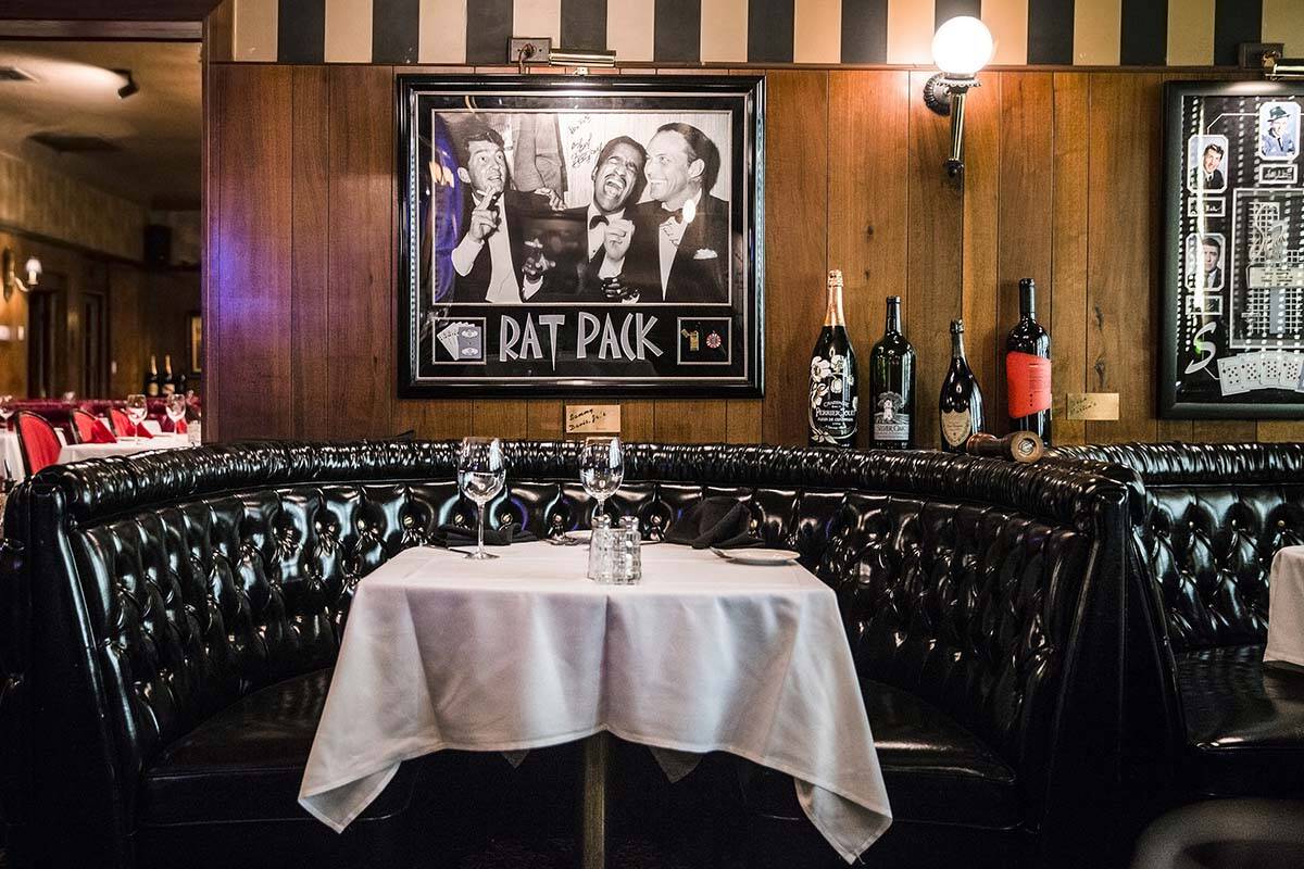 The "Rat Pack" booth is one of the most popular seating options at Golden Steer Steakhouse. (Be ...