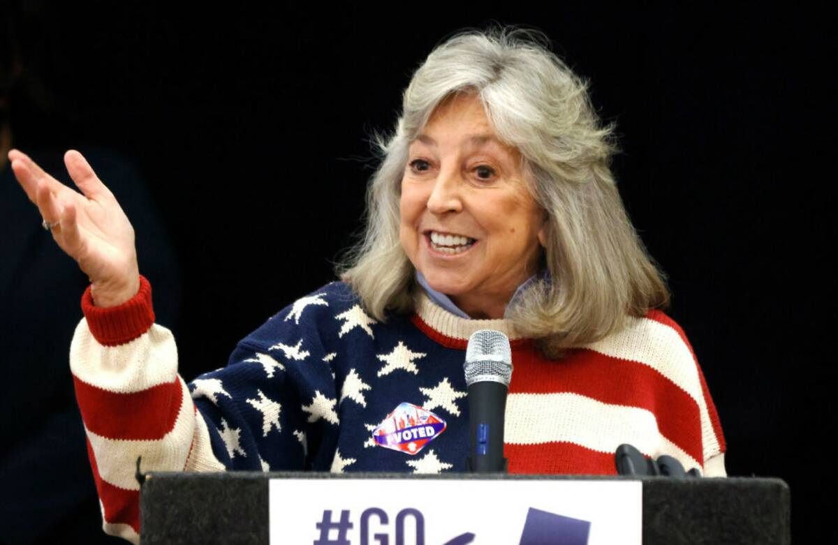 Rep. Dina Titus speaks at the East Las Vegas Community Center to rally Democrats to vote on Fri ...