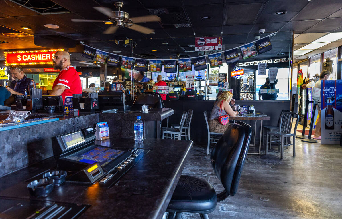 There are some empty seats in the Stage Door Casino on Tuesday, Oct. 24, 2023, in Las Vegas. (L ...