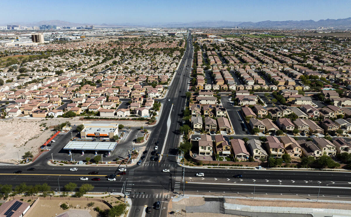 An aerial view of parts of Enterprise, one of the fastest growing areas in the Las Vegas Valley ...