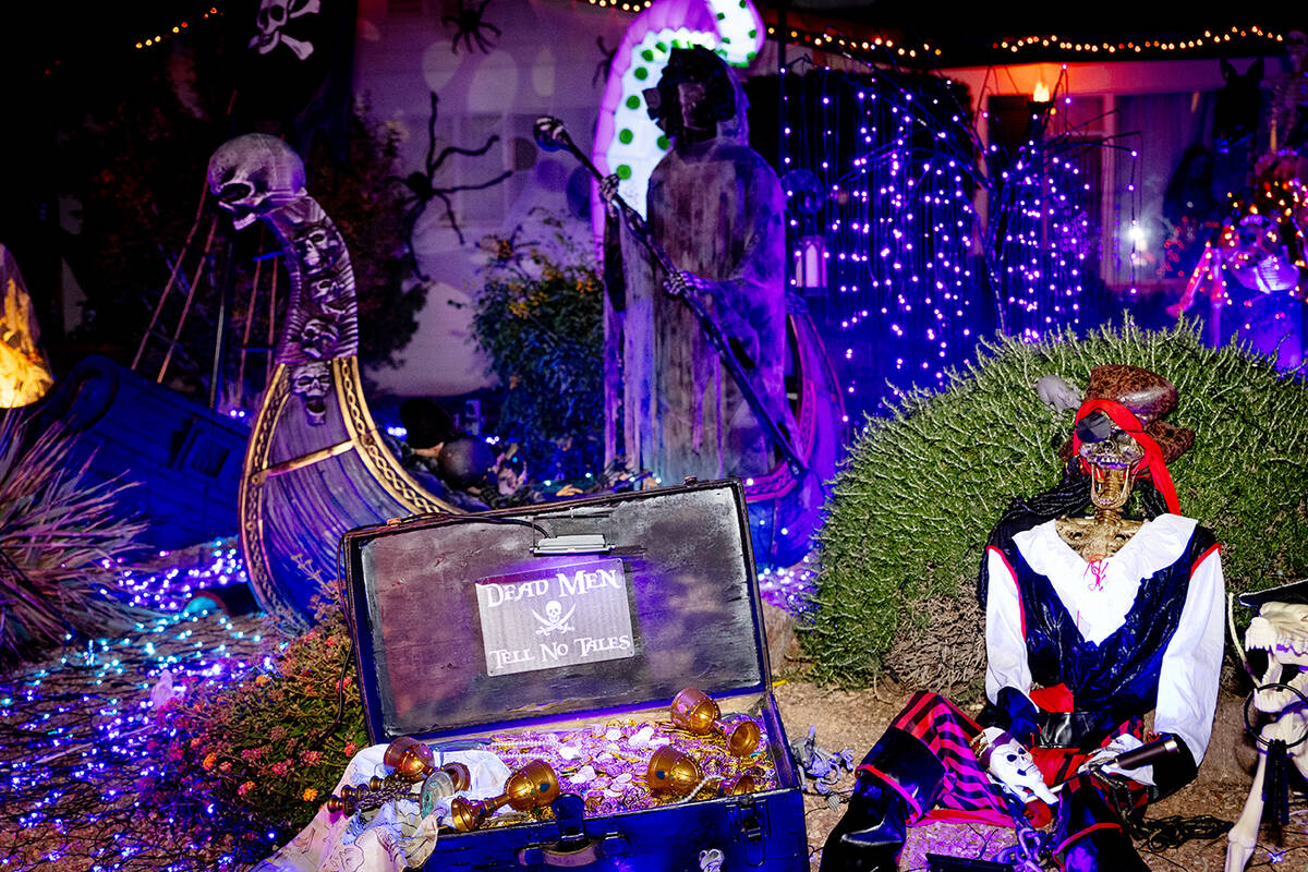 Every year, Boulder City homeowner Destry Labo transforms her residence into the Halloween Hous ...