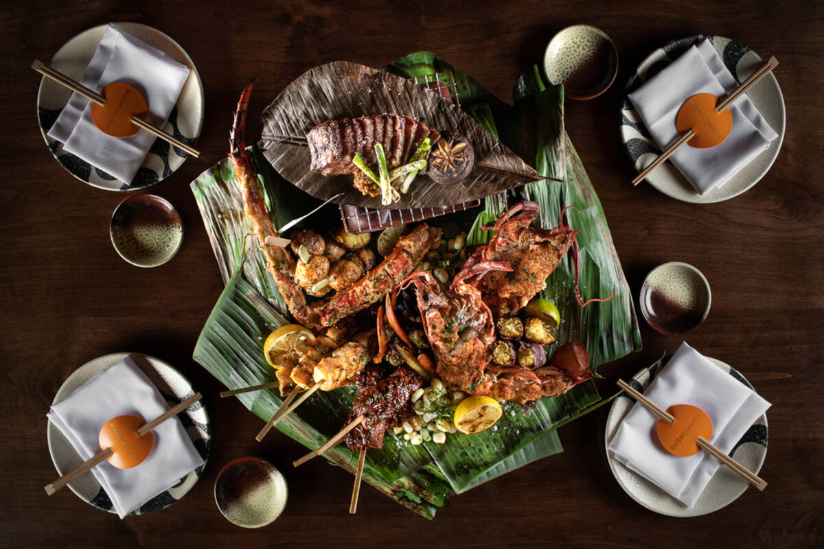 The Ultimate Robata Platter, composed of top-tier seafood and beef, is being offered at Sushisa ...