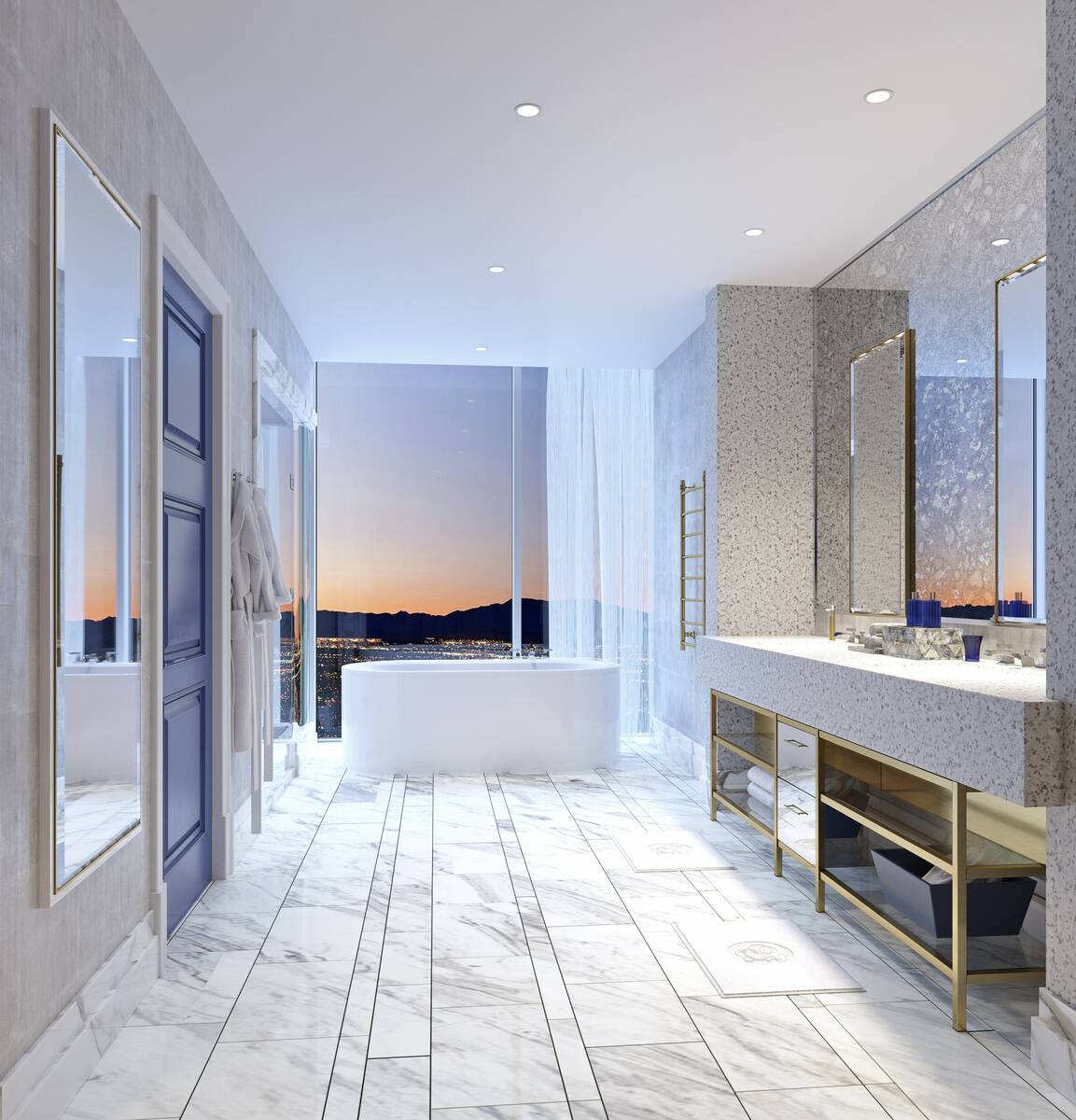 An artist's rendering of the Monarque suite bedroom at Fontainebleau Las Vegas. (Fontainebleau ...