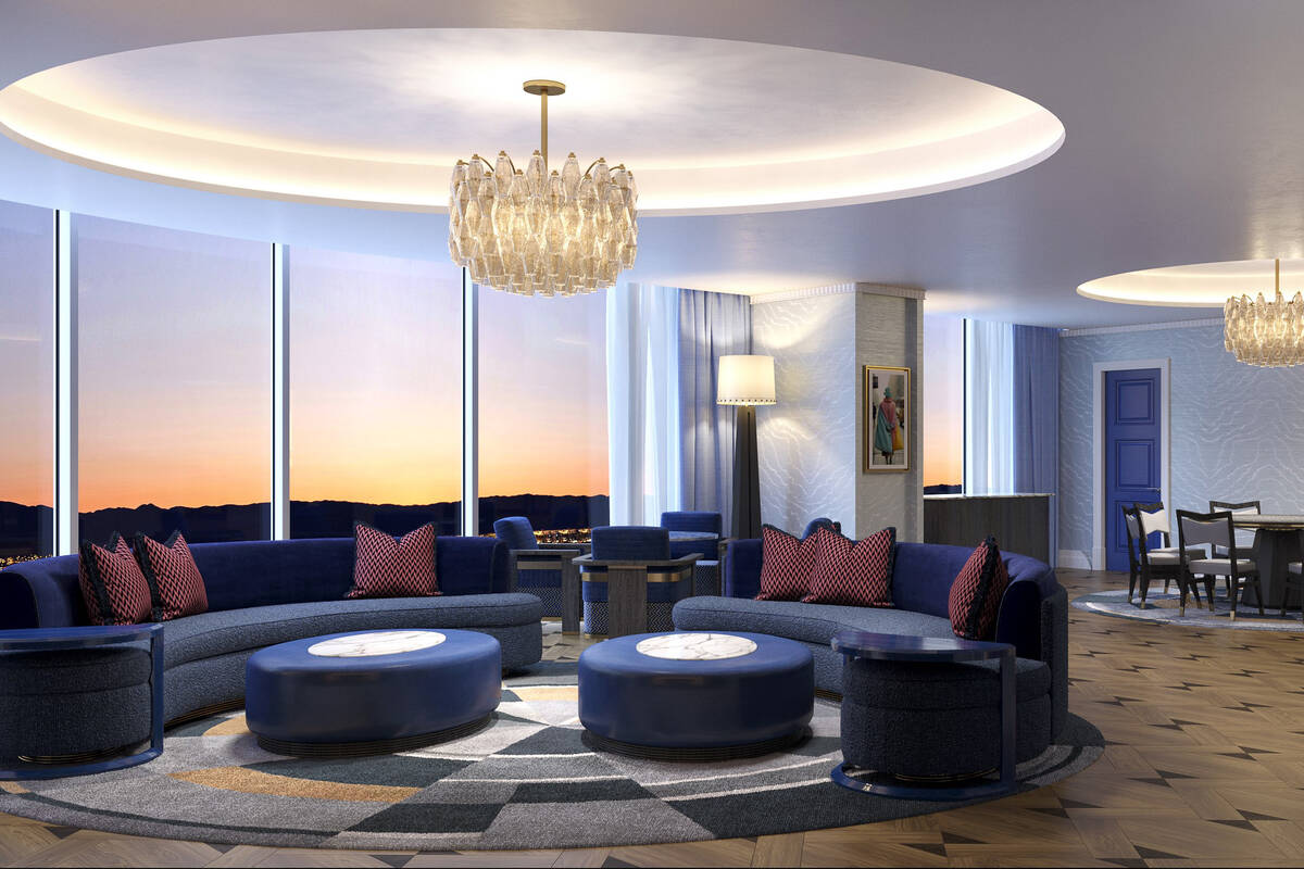 An artist's rendering of the Monarque suite living space at Fontainebleau Las Vegas. (Fontaineb ...