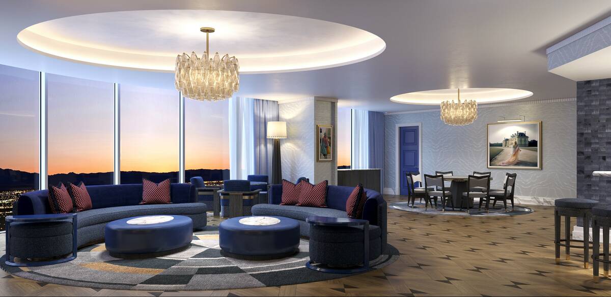 An artist's rendering of the Monarque suite living space at Fontainebleau Las Vegas. (Fontaineb ...