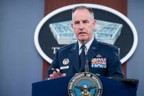 Pentagon spokesman Air Force Brig. Gen. Patrick Ryder speaks at the Pentagon on Thursday, Oct. ...