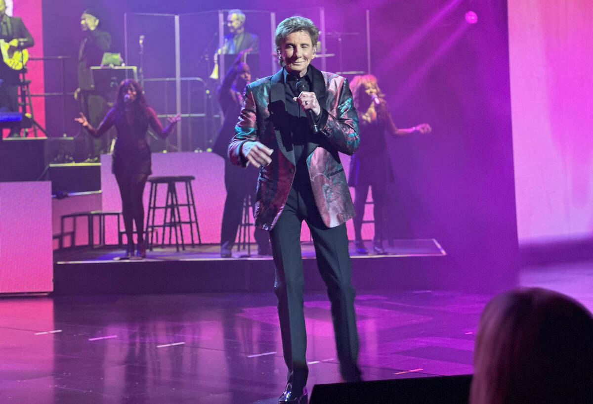 Barry Manilow performs at International Theater at Westgate Las Vegas on Thursday, Sept. 21, 20 ...