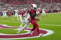 Arizona Cardinals wide receiver Marquise Brown (2) scores a touchdown against Baltimore Ravens ...
