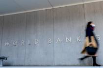 FILE - The World Bank building in Washington, Monday, April 5, 2021. The World Bank says oil pr ...
