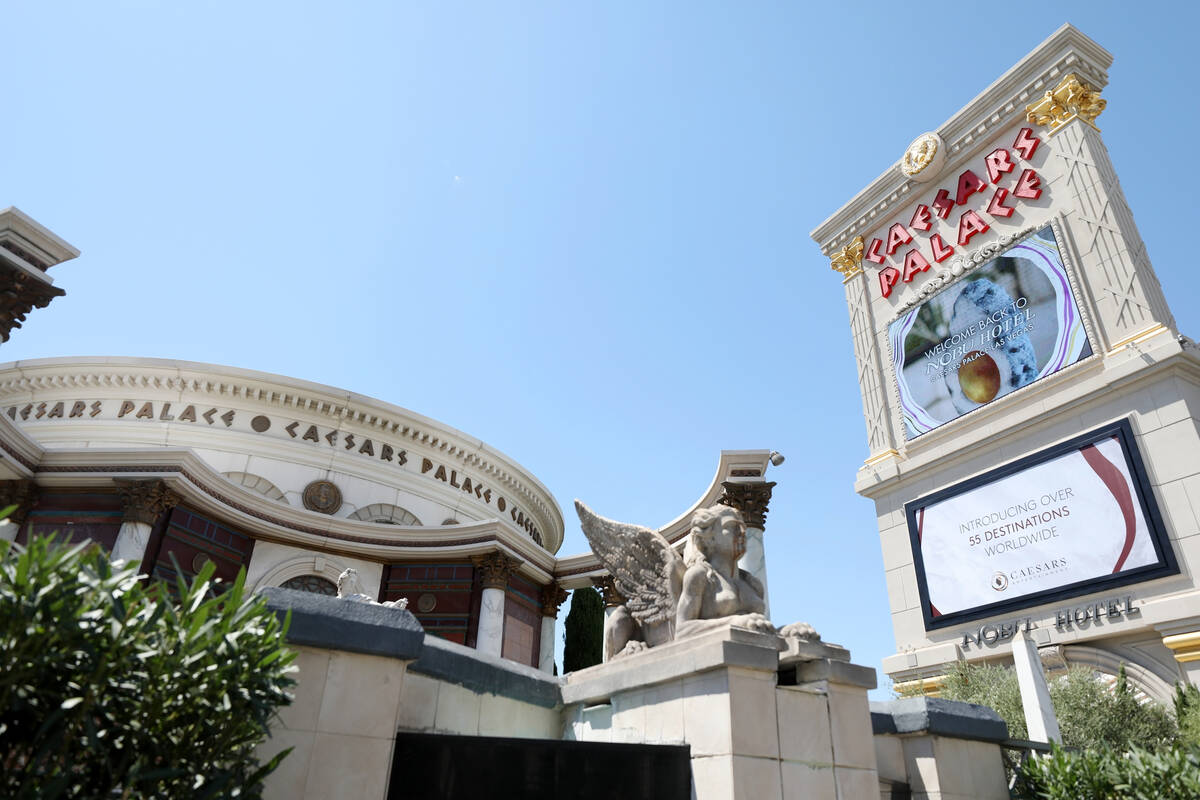 Caesars Palace hotel and casino is seen on the Las Vegas Strip, Thursday, Aug. 6, 2020, in Las ...
