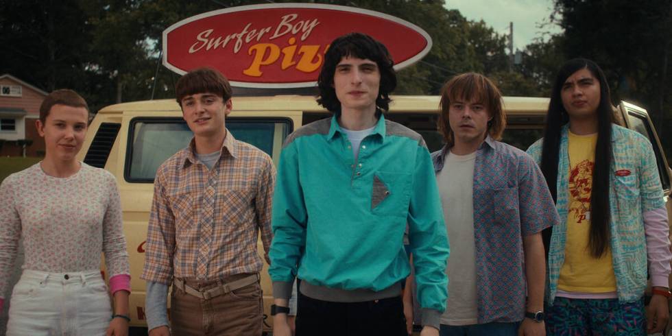 STRANGER THINGS. (L to R) Millie Bobby Brown as Eleven, Noah Schnapp as Will Byers, Finn Wolfha ...