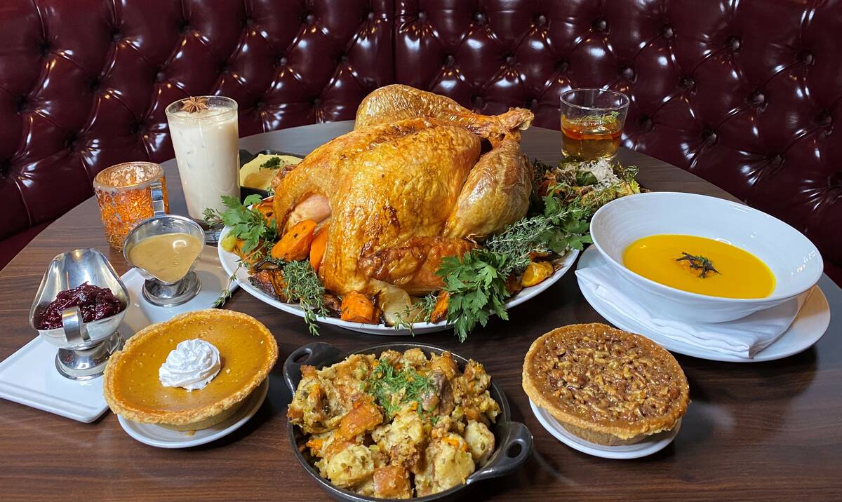 Oscar's Steakhouse in downtown Las Vegas is serving a three-course menu for Thanksgiving 2023. ...