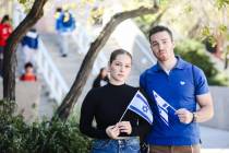 Rosie Polonksy, left, and her brother Aaron Polonksy, right, at the UNLV campus in Las Vegas, T ...